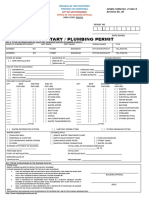 Sanitary / Plumbing Permit: Office of The Building Official