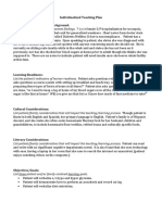 Individualized Teaching Plan Brief Patient Description/background