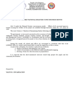 Report On The 2015 National Disaster Consciousness Month: Department of Education Division of Batangas