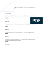 Answer Key: Chapter 06 Audit Planning, Understanding The Client, Assessing Risks, and Responding