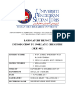 Laboratory Report Introduction To Inorganic Chemistry (SKT1013)