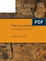 (SBL Writings From The Ancient World 33) Ronald J. Leprohon-The Great Name - Ancient Egyptian Royal Titulary-Society of Biblical Literature (2013)