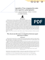 El Discurso Expositivo: Una Comparación Entre Profesores Expertos y Principiantes