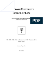 The Role of The State in Contract Law - The Common-Civil Law Divide