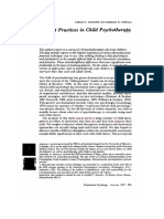 Current Practices in Child Psychotherapy: Gerald P. Koocher and Barbara M. Pedulla