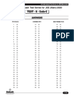 Solutions - AIATS JEE (Main) - 2020 (XI Studying) - Test-6 - (Code-C & D) - (17-02-2019) PDF