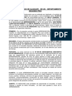 Contrato Privado de Alquiler de Un Departamento Segundo Piso