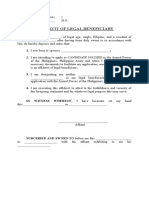 Affidavit of Legal Beneficiary