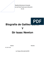 Galileo Galilei Nació El 15 de Febrero de 1564 en La Ciudad de Pisa