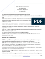 CBSE Class 10 Social Science Revision Notes Economics Chapter-01 Development