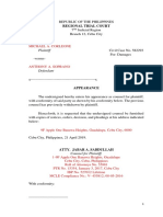 Plaintiff Civil Case No. 582293 For: Damages - Versus-: Regional Trial Court