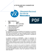 Plan de Actividades de Comisión de Onem 2019