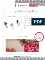 Singer Stippling Darning and Embroidery Presser Foot Instructions PDF