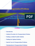 Transportation Problems: Joko Waluyo, Ir., MT., PHD Dept. of Mechanical and Industrial Engineering