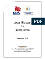 Legal Glossary For Interpreters