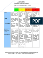 Rubrica para Evaluar Poema