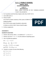 D.A.V. C. Public School: Narela, Delhi Holidays Homework Class - X Mathematics