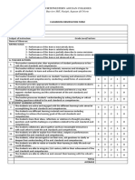 Classroom Observation Form