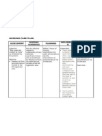 Nursing Care Plan: Assessment Nursing Diagnosis Planning Implementio N Evaluation