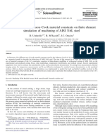 The in Uence of Johnson-Cook Material Constants On Finite Element Simulation of Machining of AISI 316L Steel