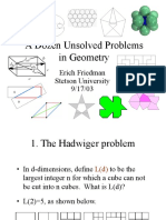 A Dozen Unsolved Problems in Geometry: Erich Friedman Stetson University 9/17/03