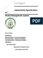 Software Requirements Specification For Hostel Management System