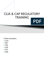 Clia & Cap Regulatory Training