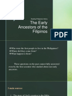 The Early Ancestors of The Filipinos: Reading Philippines History