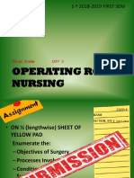 Operating Room Nursing: S Y 2018-2019 FIRST SEM