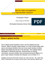 Using Stata For Data Management and Reproducible Research: Christopher F Baum