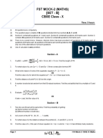 FST Mock-2 (Maths) (SET - B) CBSE Class - X: Maximum Marks: 100 Time: 3 Hours