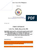 First Division G.R. No. 94283, March 04, 1991: Supreme Court of The Philippines