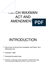 Hatch-Waxman Act and Amendments