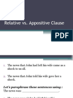 Relative vs. Appositive Clause