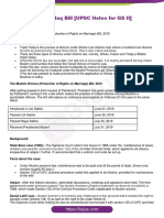 Triple Talaq Bill (UPSC Notes For GS II)