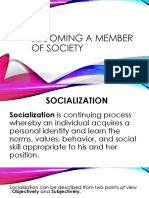 Becoming A Member of Society