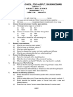 Dav Public School, Pokhariput, Bhubaneswar: Class - V, Subject: Env. Science (Worksheet - 1) Chapter-1: My Body