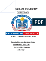 K.R. Magalam University Gurugram: Topic: Constitution of India