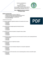 Oral Communication in Context 2 Quarter Exam