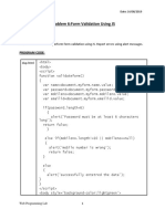 Problem 6:form Validation Using JS: Program Code