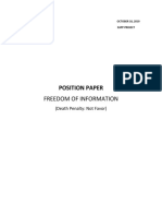 Freedom of Information: Position Paper