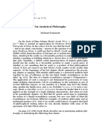 On Analytical Philosophy: Phy? There Is Printed An Appreciation by Professor David G. Stern of The