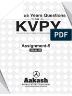 KVPYQuestions (Previousyears) XI Assignment-5