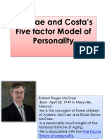 Mccrae and Costa'S Five Factor Model of Personality