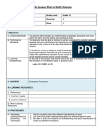 Daily Lesson Plan in Earth Science: School Grade Level Grade 12 Learning Area Hope 4 Semester 2 Quarter 4 Week 1