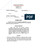 Complaint: Joseph D. Mendoza