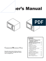 Owner's Manual: Ommercial Icrowave Ven