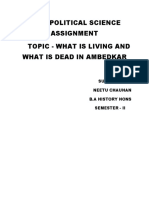 Gec - Political Science Assignment Topic - What Is Living and What Is Dead in Ambedkar