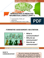 Introduction To Media and Information Literacy (Part 1)