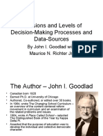 Decisions and Levels of Decision-Making Processes and Data-Sources